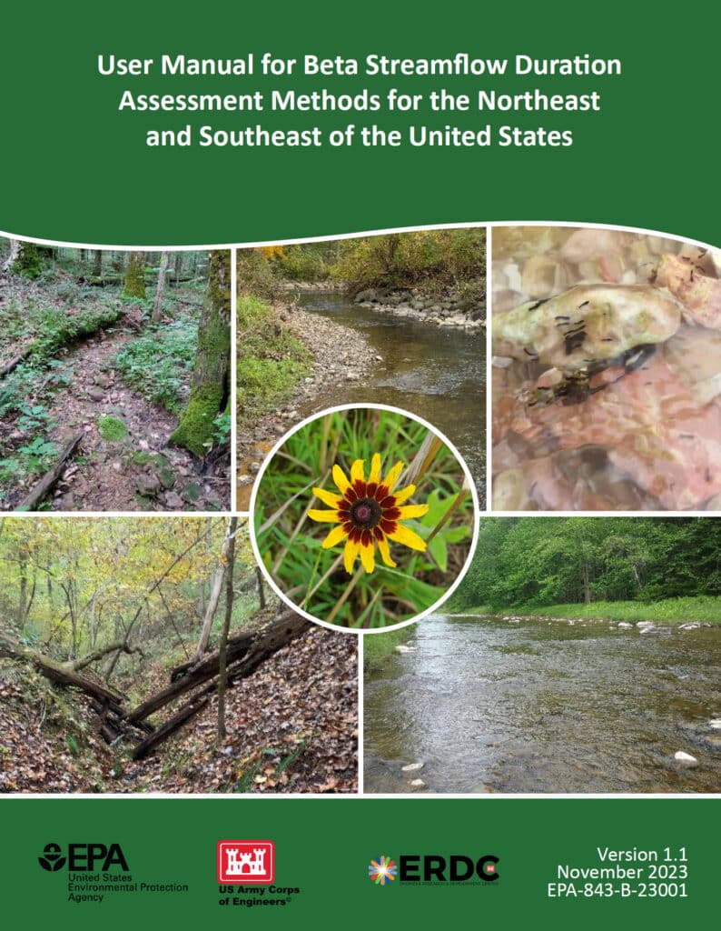 An image of the cover of the User Manual for Beta Streamflow Duration Assessment Methods for the Northeast and Southeast of the United States