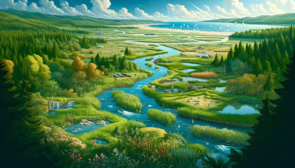 A beautifully illustrated waterway